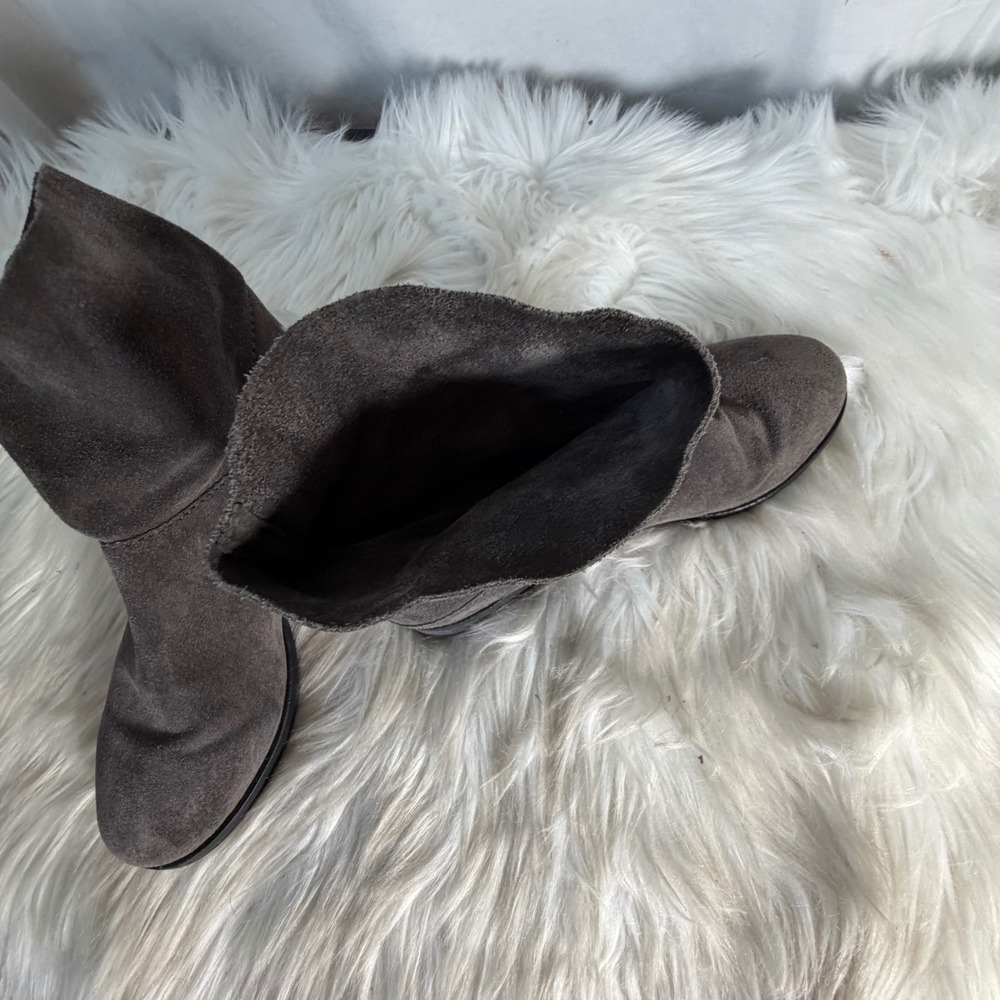 Eileen Fisher Grey Suede Slouchy Ankle Boots Vero Cuoio Made in Italy Size 6 - Picture 3 of 5